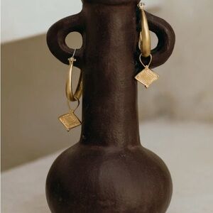 Nakila Collective 2 Pairs Brass Earrings.